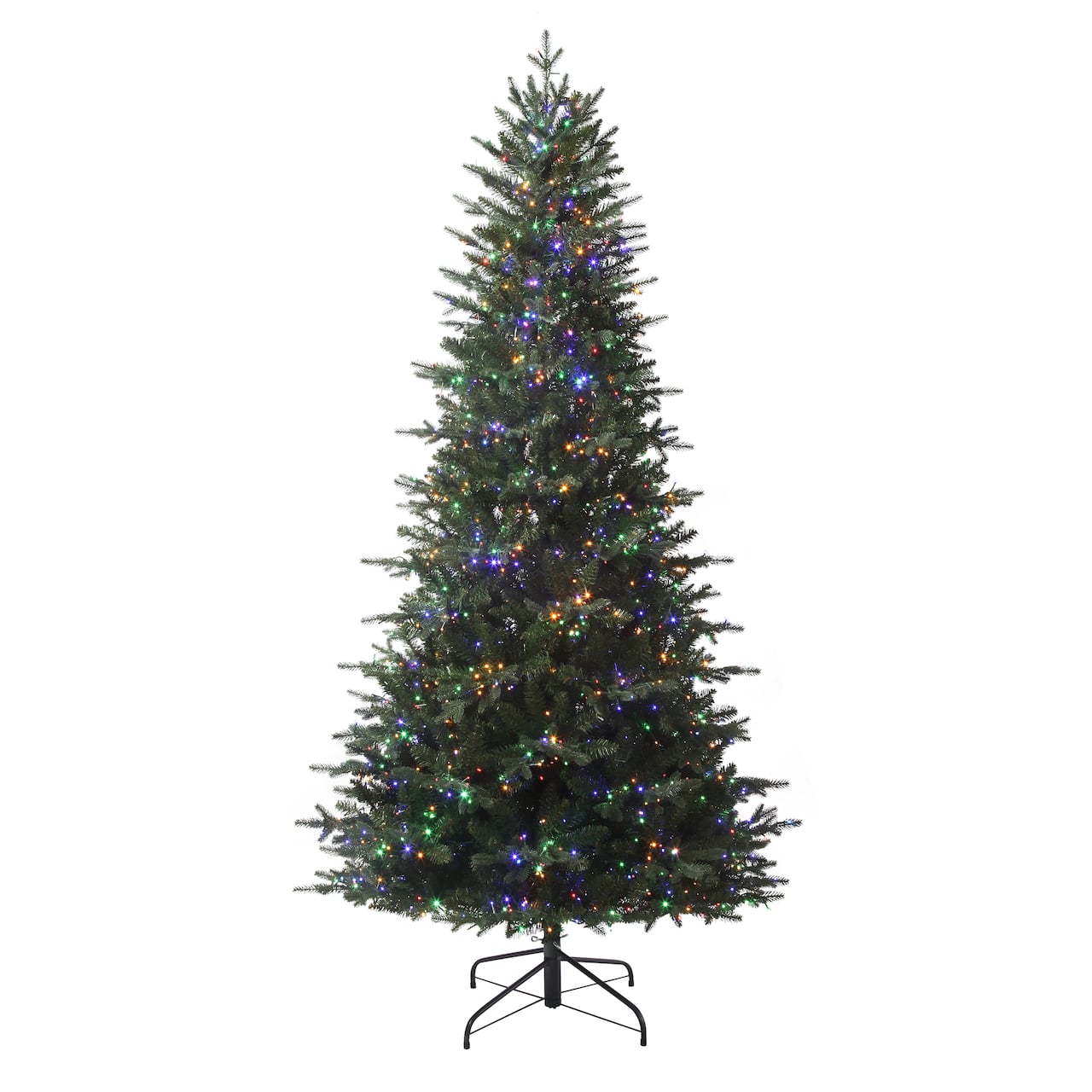 7.5ft. Pre-Lit Queensbury Fir Artificial Christmas Tree, Color Changing Cluster LED Lights